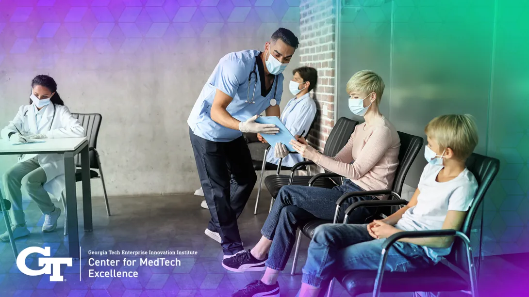 Nurse talking to patient