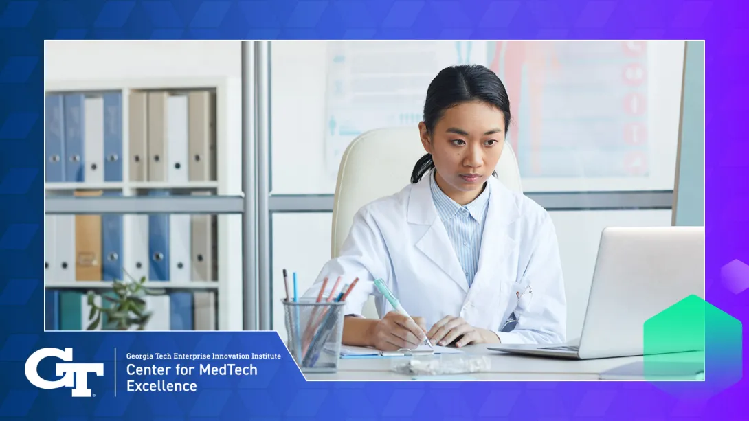 doctor working at computer